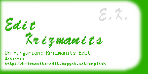 edit krizmanits business card